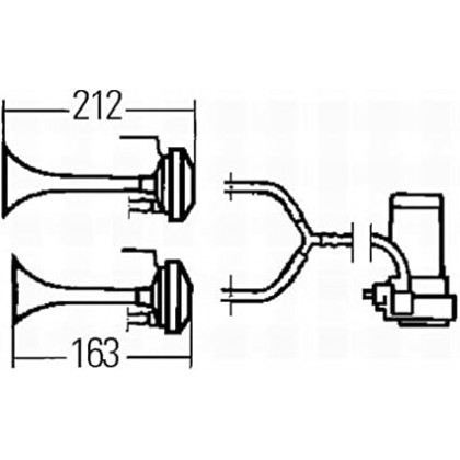 HELLA 12V Twin Tone Air Horn Set – 3PB 003 001 631