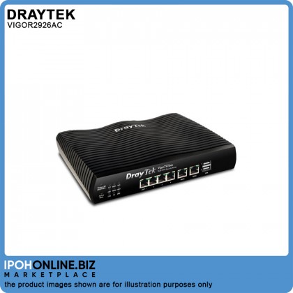 DrayTek Vigor 2926ac Dual-WAN Load Balancing Gigabit VPN Router Wireless Mesh & Bandwidth Management with APP QoS DrayTek Vigor 2926ac Dual-WAN Load Balancing Gigabit VPN Router Wireless Mesh & Bandwidth Management with APP QoS