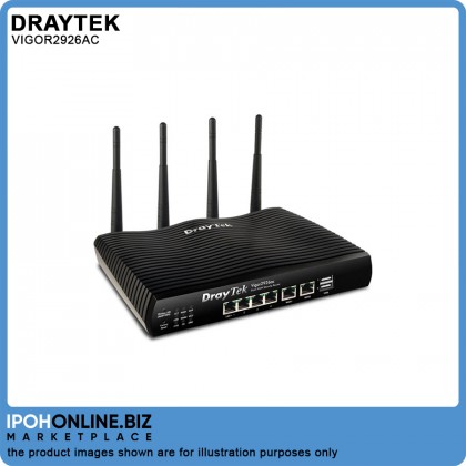 DrayTek Vigor 2926ac Dual-WAN Load Balancing Gigabit VPN Router Wireless Mesh & Bandwidth Management with APP QoS DrayTek Vigor 2926ac Dual-WAN Load Balancing Gigabit VPN Router Wireless Mesh & Bandwidth Management with APP QoS
