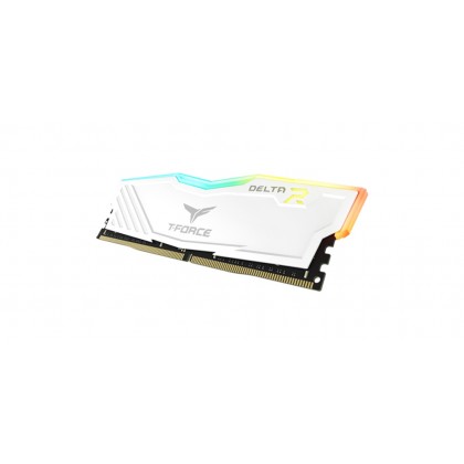 TeamGroup 8GB T-FORCE Delta RGB White DDR4 2666 UDIMM Desktop Gaming RAM TF4D48G2666HC15B01