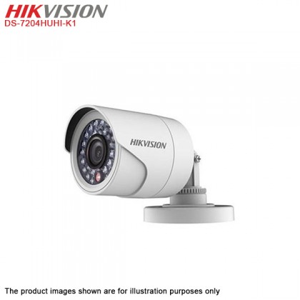 Hikvision DS-7204HUHI-K1 4 Channel Turbo HD DVR + Hikvision 1MP Turbo HD IR Bullet Camera x 4 + 1TB CCTV Internal Hard Drive + Mean Well Embedded Switch Mode Power Supply + 18 Meter RG59 BNC CCTV Cable with DC Jack x 4 Package