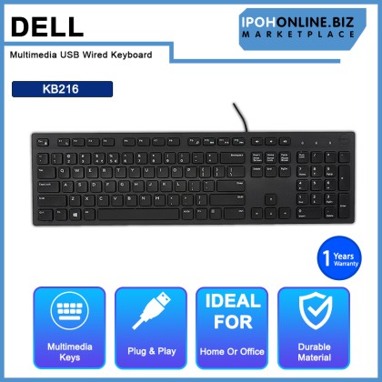 Dell Multimedia USB Wired Keyboard - KB216 US International (QWERTY) Black + Dell Optical USB Wired Mouse - MS116 065K5F Combo Set Dell Multimedia USB Wired Keyboard - KB216 US International (QWERTY) Black + Dell Optical USB Wired Mouse - MS116 065K5F Combo Set