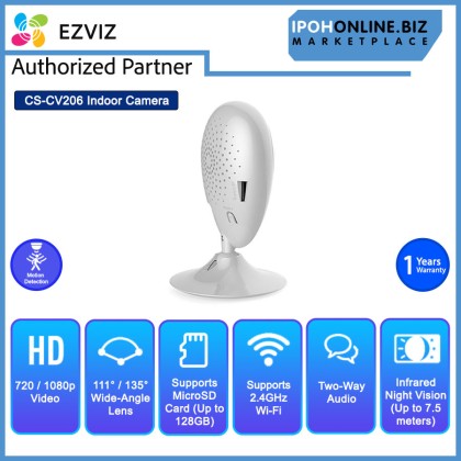 EZVIZ Mini O Full HD Indoor Wi-Fi Cloud Camera C2C 1080p With 2 Way Audio CS-CV206 EZVIZ Mini O Full HD Indoor Wi-Fi Cloud Camera C2C 1080p With 2 Way Audio CS-CV206