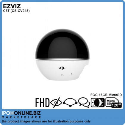 EZVIZ C6TC Full HD Indoor Wi-Fi Cloud Camera 360 Horizontal FOV 1080p With 2 Way Audio CS-CV248 - FOC 16GB Micro SD EZVIZ C6TC Full HD Indoor Wi-Fi Cloud Camera 360 Horizontal FOV 1080p With 2 Way Audio CS-CV248 - FOC 16GB Micro SD