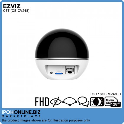 EZVIZ C6TC Full HD Indoor Wi-Fi Cloud Camera 360 Horizontal FOV 1080p With 2 Way Audio CS-CV248 - FOC 16GB Micro SD EZVIZ C6TC Full HD Indoor Wi-Fi Cloud Camera 360 Horizontal FOV 1080p With 2 Way Audio CS-CV248 - FOC 16GB Micro SD