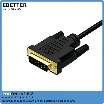 EBETTER 1080P DVI-D to VGA Adapter Cable 24+1 25 Pin DVI Male to 15 Pin VGA Female Video Converter Connector EBETTER 1080P DVI-D to VGA Adapter Cable 24+1 25 Pin DVI Male to 15 Pin VGA Female Video Converter Connector