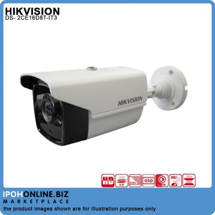 HIKVISION DS-2CE16D8T-IT3 3.6mm 2MP 1080p Ultra Low-Light EXIR Bullet CCTV Camera HIKVISION DS-2CE16D8T-IT3 3.6mm 2MP 1080p Ultra Low-Light EXIR Bullet CCTV Camera
