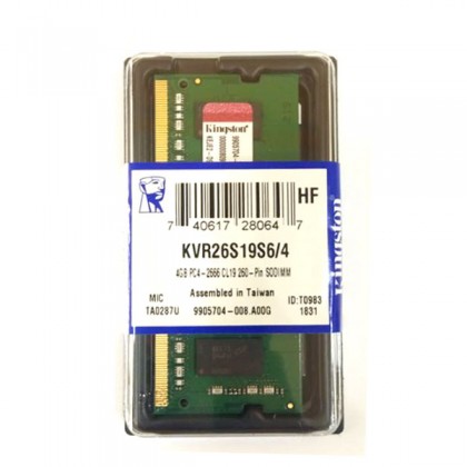 Kingston KVR26S19S6/4 4GB DDR4 2666MHz PC4 2666 260 Pin SODIMM Notebook RAM Kingston KVR26S19S6/4 4GB DDR4 2666MHz PC4 2666 260 Pin SODIMM Notebook RAM