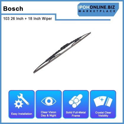 Bosch 103 26 Inch + 18 Inch Wiper Blades Honda Accord Nissan Cefiro A33 Tropical Rubber Formula Bosch 103 26 Inch + 18 Inch Wiper Blades Honda Accord Nissan Cefiro A33 Tropical Rubber Formula