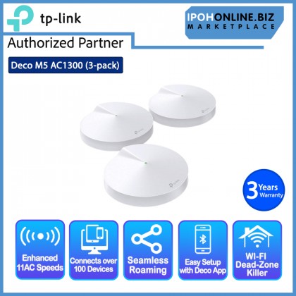 TP-Link Deco M5 (3-pack) AC1300 Dual-Band Whole Home Mesh Wi-Fi System - 500Mbps Plan TP-Link Deco M5 (3-pack) AC1300 Dual-Band Whole Home Mesh Wi-Fi System - 500Mbps Plan