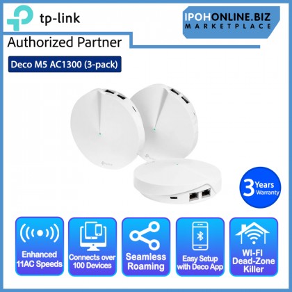 TP-Link Deco M5 (3-pack) AC1300 Dual-Band Whole Home Mesh Wi-Fi System - 500Mbps Plan TP-Link Deco M5 (3-pack) AC1300 Dual-Band Whole Home Mesh Wi-Fi System - 500Mbps Plan