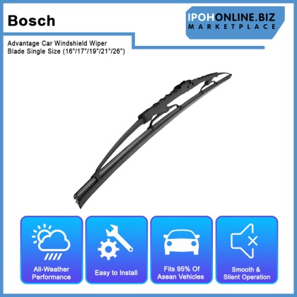 Bosch Advantage Car Windshield Wiper Blade Single Size (16"/17"/19"/21"/26") Bosch Advantage Car Windshield Wiper Blade Single Size (16"/17"/19"/21"/26")