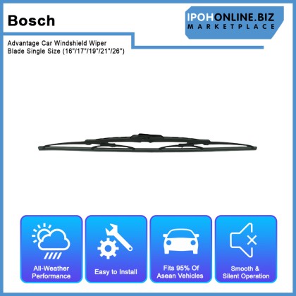 Bosch Advantage Car Windshield Wiper Blade Single Size (16"/17"/19"/21"/26") Bosch Advantage Car Windshield Wiper Blade Single Size (16"/17"/19"/21"/26")
