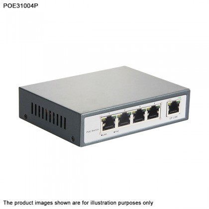 POE31004P 4 + 1 port 10/100 Mbps 65W Ethernet PoE Switch - Powered IP Camera POE31004P 4 + 1 port 10/100 Mbps 65W Ethernet PoE Switch - Powered IP Camera