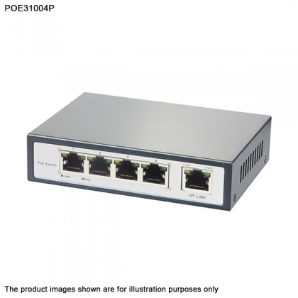 POE31004P 4 + 1 port 10/100 Mbps 65W Ethernet PoE Switch - Powered IP Camera POE31004P 4 + 1 port 10/100 Mbps 65W Ethernet PoE Switch - Powered IP Camera
