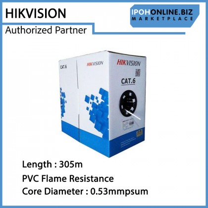 HIKVISION Cat6 305m SOLID-Bare Copper UTP Network Cable DS-1LN6-UE-W HIKVISION Cat6 305m SOLID-Bare Copper UTP Network Cable DS-1LN6-UE-W