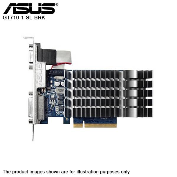 ASUS GeForce GT 710 1GB DDR3 VGA HDMI DVI 0dB Silent Cooling 710-1-SL ...