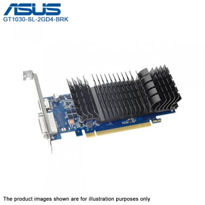 ASUS GeForce GT 1030 2GB DDR4 HDMI DVI 0dB Silent Cooling GT1030-SL-2GD4-BRK Graphic Card - Low Profile
