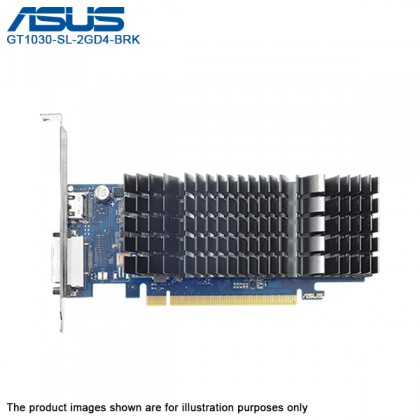 ASUS GeForce GT 1030 2GB DDR4 HDMI DVI 0dB Silent Cooling GT1030-SL-2GD4-BRK Graphic Card - Low Profile
