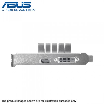 ASUS GeForce GT 1030 2GB DDR4 HDMI DVI 0dB Silent Cooling GT1030-SL-2GD4-BRK Graphic Card - Low Profile