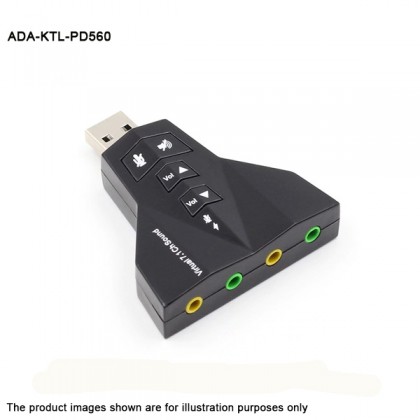 USB 2.0 Virtual 7.1 Channel Sound Adapter Double USB Microphone and Headset Xear 3D Audio Sound Card