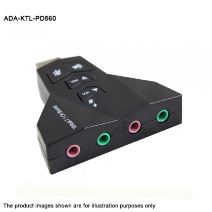 USB 2.0 Virtual 7.1 Channel Sound Adapter Double USB Microphone and Headset Xear 3D Audio Sound Card