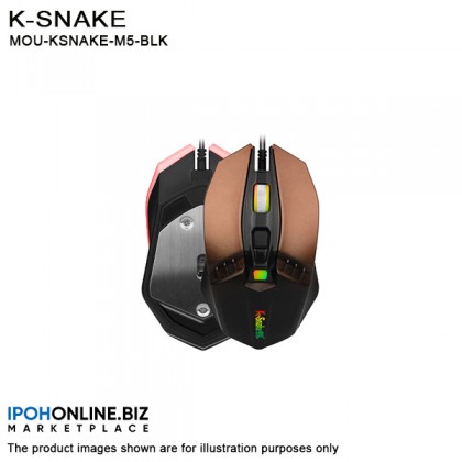 K-Snake M5 USB Wired Metal Gaming RGB Mouse - Black K-Snake M5 USB Wired Metal Gaming RGB Mouse - Black