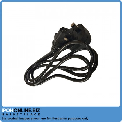 UK 3 PIN 5A 250V  PC Desktop Monitor Computer AC Power Cord With Fuse 1.8M