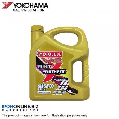 YOKOHAMA MOTOLUBE Fully Synthetic Petrol Engine Oil SAE 5W-30 API SN Pro Race Tech 4L