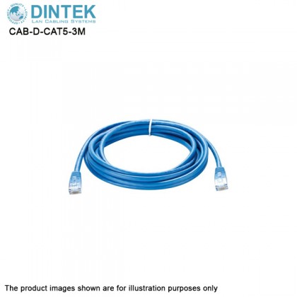 DINTEK 4 Pair Cat5e UTP Lan Cabling Systems 24AWG Stranded Patch Cord Network Cable - 3M 