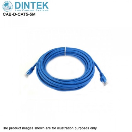 DINTEK 4 Pair Cat5e UTP Lan Cabling Systems 24AWG Stranded Patch Cord Network Cable - 5M