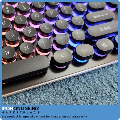 K-Snake K19 Punk Brilliant RGB Light Effect Metal Gaming Keyboard - Black K-Snake K19 Punk Brilliant RGB Light Effect Metal Gaming Keyboard - Black