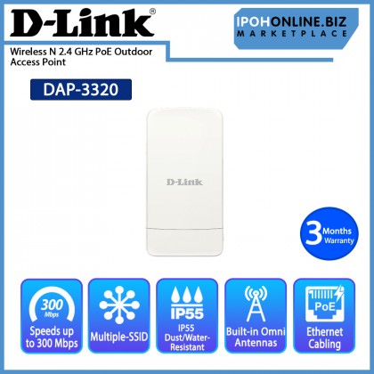 D-Link DAP-3320 Wireless N 2.4 GHz PoE Outdoor Access Point D-Link DAP-3320 Wireless N 2.4 GHz PoE Outdoor Access Point