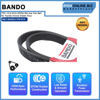 Bando 7PK 1516 / 7PK 1515 ECO EPDM Rib Ace Fan Belt for Toyota Innova Diesel Hilux Bando 7PK 1516 / 7PK 1515 ECO EPDM Rib Ace Fan Belt for Toyota Innova Diesel Hilux