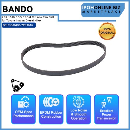 Bando 7PK 1516 / 7PK 1515 ECO EPDM Rib Ace Fan Belt for Toyota Innova Diesel Hilux Bando 7PK 1516 / 7PK 1515 ECO EPDM Rib Ace Fan Belt for Toyota Innova Diesel Hilux