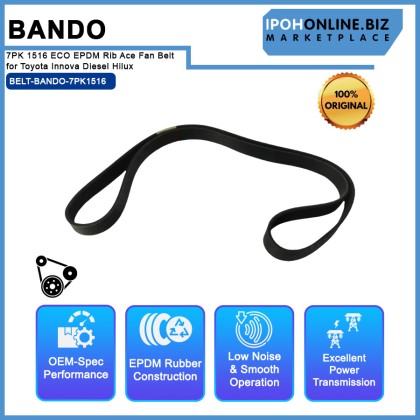 Bando 7PK 1516 / 7PK 1515 ECO EPDM Rib Ace Fan Belt for Toyota Innova Diesel Hilux Bando 7PK 1516 / 7PK 1515 ECO EPDM Rib Ace Fan Belt for Toyota Innova Diesel Hilux