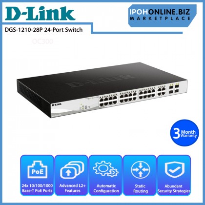 D-Link 28 Port Layer 2 Smart Managed Gigabit PoE Network Switch DGS-1210-28P D-Link 28 Port Layer 2 Smart Managed Gigabit PoE Network Switch DGS-1210-28P