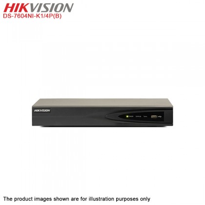 Hikvision DS-7604NI-K1/4P(B) 4 Channel Embeded Plug & Play 4K Network Video Recorder Hikvision DS-7604NI-K1/4P(B) 4 Channel Embeded Plug & Play 4K Network Video Recorder