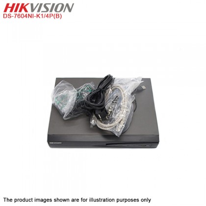 Hikvision DS-7604NI-K1/4P(B) 4 Channel Embeded Plug & Play 4K Network Video Recorder Hikvision DS-7604NI-K1/4P(B) 4 Channel Embeded Plug & Play 4K Network Video Recorder