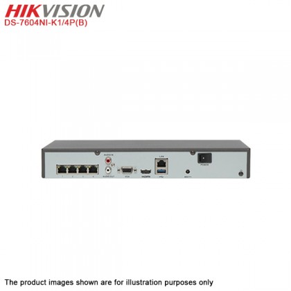 Hikvision DS-7604NI-K1/4P(B) 4 Channel Embeded Plug & Play 4K Network Video Recorder Hikvision DS-7604NI-K1/4P(B) 4 Channel Embeded Plug & Play 4K Network Video Recorder