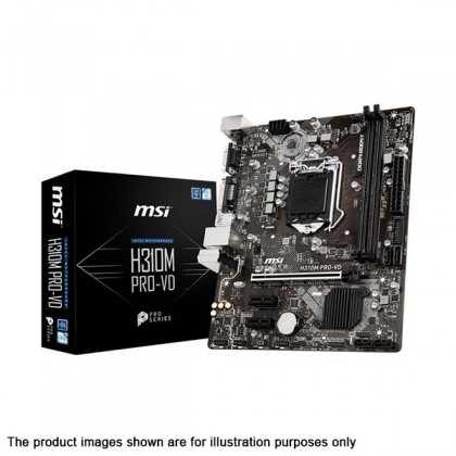 MSI H310M PRO-VD Intel 8th Gen LGA 1151 H310 DDR4 DVI VGA USB 3.1 Gen 1 Micro ATX Motherboard with EZ Debug LED MSI H310M PRO-VD Intel 8th Gen LGA 1151 H310 DDR4 DVI VGA USB 3.1 Gen 1 Micro ATX Motherboard with EZ Debug LED
