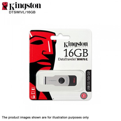 Kingston 16GB DataTraveler Swivl USB 3.1 Gen1 / 3.0 / 2.0 Flash Drive - DTSWIVL/16GB Kingston 16GB DataTraveler Swivl USB 3.1 Gen1 / 3.0 / 2.0 Flash Drive - DTSWIVL/16GB