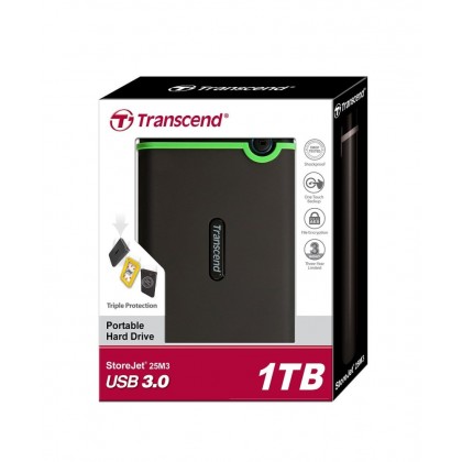Transcend 1TB StoreJet M3 Military Drop Tested USB 3.0 Portable Hard Drive - Iron Gray Transcend 1TB StoreJet M3 Military Drop Tested USB 3.0 Portable Hard Drive - Iron Gray