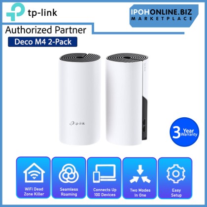 TP-Link Deco M4 2 pack AC1200 Whole Home Mesh Wi-Fi System Ideal for 2-4 bedroom houses