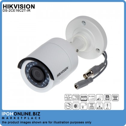 Hikvision DS-2CE16C2T-IR 1MP 3.6mm HD720p Fixed Mini Bullet Camera Hikvision DS-2CE16C2T-IR 1MP 3.6mm HD720p Fixed Mini Bullet Camera