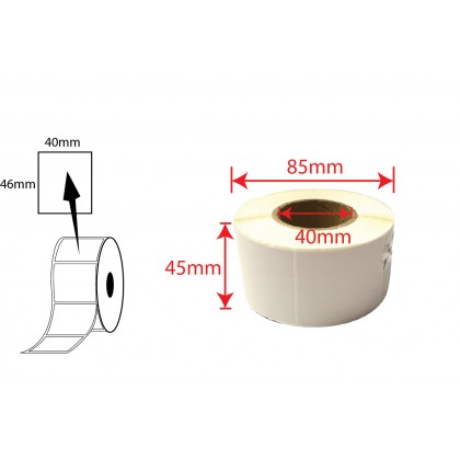 10 Rolls Thermal Label Stiker 40MM X 46MM X 40MM (600pcs per roll)