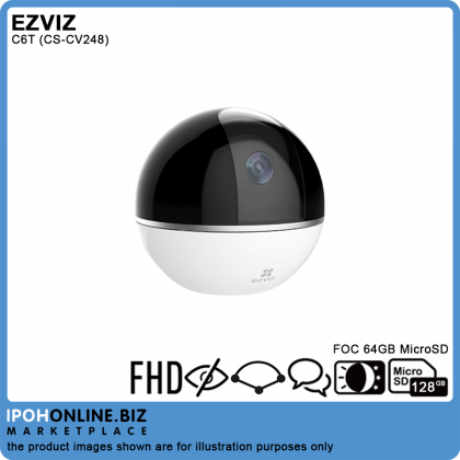 EZVIZ C6T Full HD Indoor Wi-Fi Cloud Camera 1080p With 2 Way Audio CS-CV248 + SanDisk SDSDQQ-O64G-G46A 64GB Endurance Video Monitoring Card EZVIZ C6T Full HD Indoor Wi-Fi Cloud Camera 1080p With 2 Way Audio CS-CV248 + SanDisk SDSDQQ-O64G-G46A 64GB Endurance Video Monitoring Card