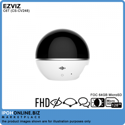 EZVIZ C6T Full HD Indoor Wi-Fi Cloud Camera 1080p With 2 Way Audio CS-CV248 + SanDisk SDSDQQ-O64G-G46A 64GB Endurance Video Monitoring Card EZVIZ C6T Full HD Indoor Wi-Fi Cloud Camera 1080p With 2 Way Audio CS-CV248 + SanDisk SDSDQQ-O64G-G46A 64GB Endurance Video Monitoring Card