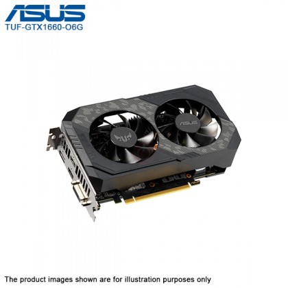 ASUS TUF NVIDIA GeForce GTX 1660 OC Edition 6GB GDDR5 HDMI DVI DP TUF-GTX1660-O6G Gaming Graphic Card ASUS TUF NVIDIA GeForce GTX 1660 OC Edition 6GB GDDR5 HDMI DVI DP TUF-GTX1660-O6G Gaming Graphic Card
