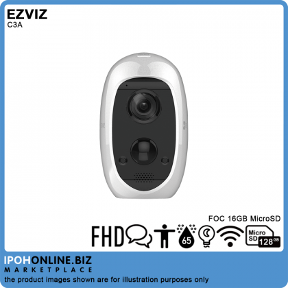 EZVIZ C3A Full HD 1080p Wire-Free Battery Security Camera With Two-Way Audio + FOC 16GB Micro SD